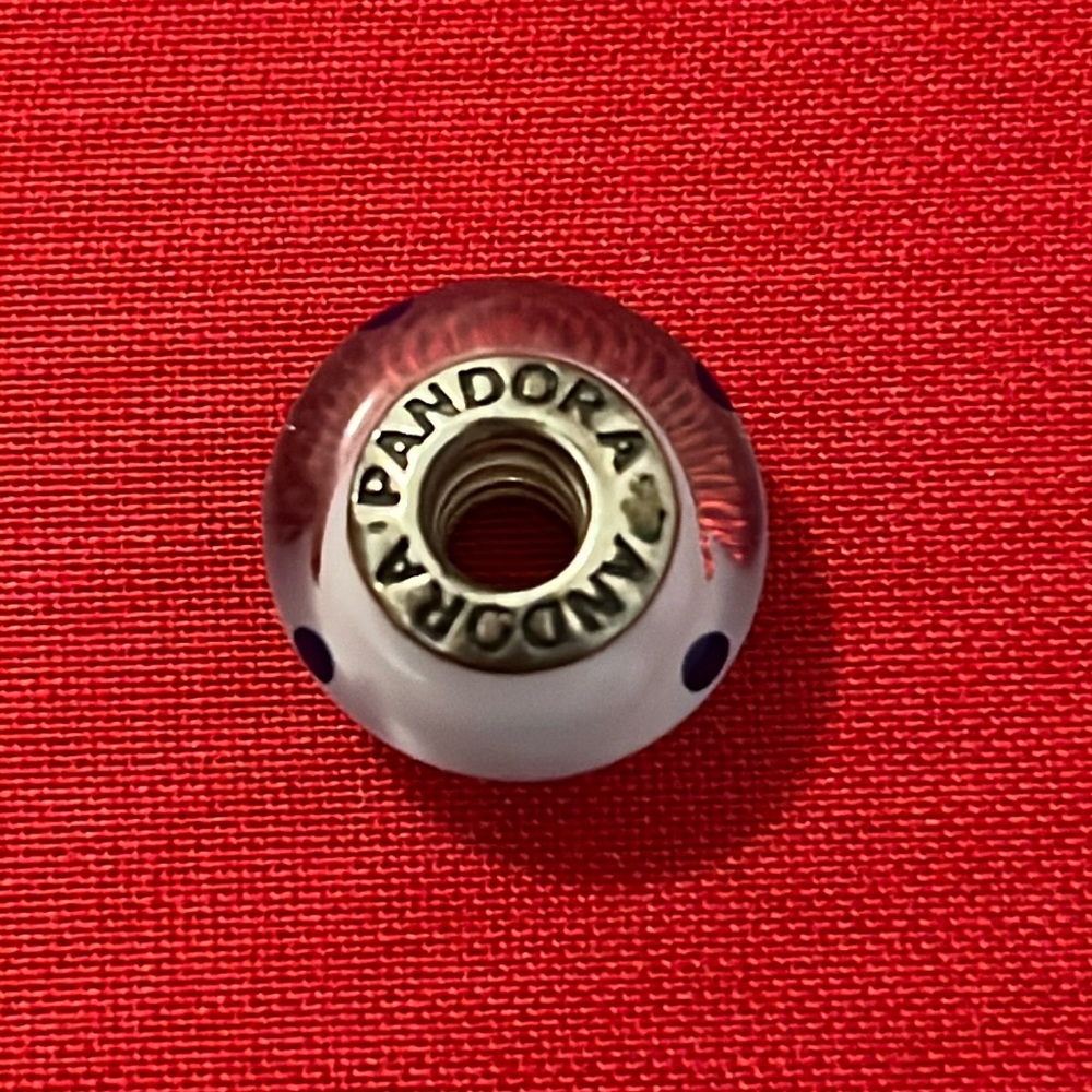 Blue Glass & 925 Sterling Silver Polka Dot Charm Bracelet Pandora Bead